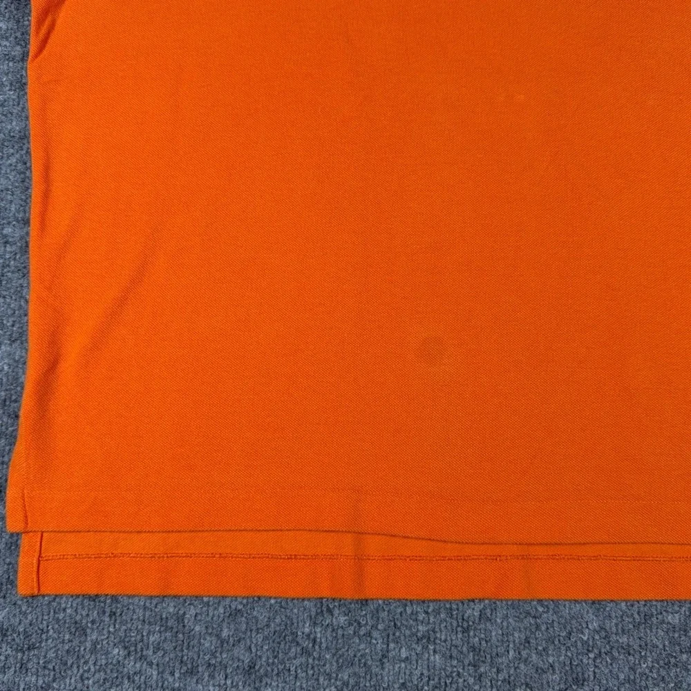 Polo Ralph Lauren Mens Orange Short Sleeve Pique Polo Shirt Blue Pony Logo XXL